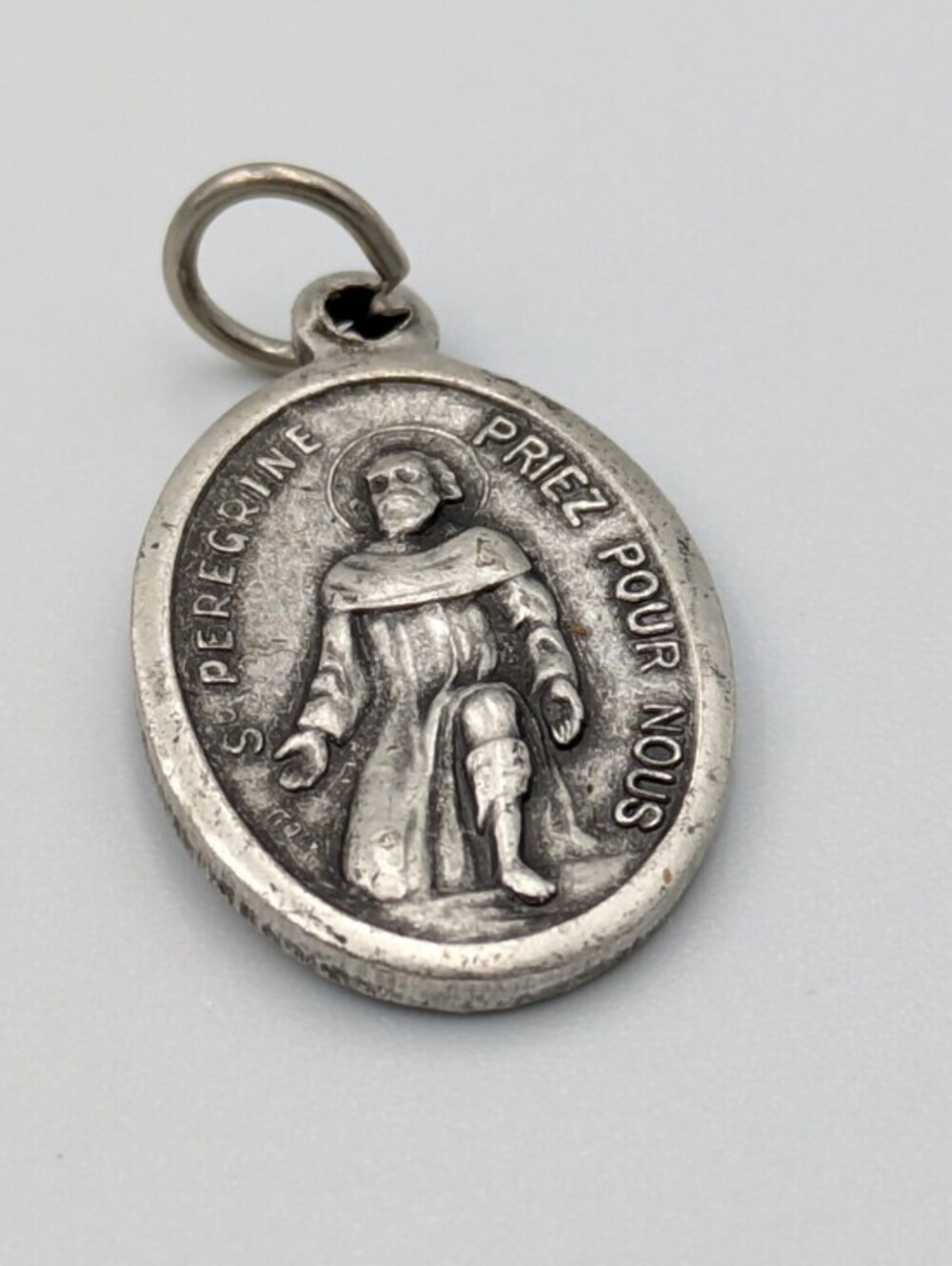 Vintage St Peregrine Medal Protection Saint Cancer Healing Vintage Catholic